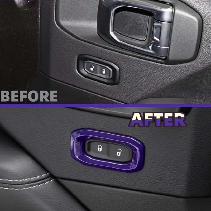 VXZLRR Inner Door Lock Switch Button Bezel Trim Cover Compatible