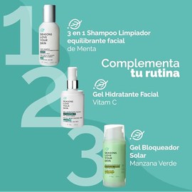 seasons love your skin kit 2 pack bloqueador solar facial manzana verde en gel 100 gr