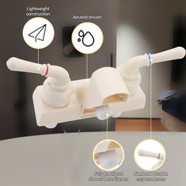 RV Shower Faucet with Hose and shower Head,Camper Shower Faucet Replacement,Rv Tub Faucet With Shower Diverter,Handheld Camper Shower Head and Hose,Rv Outdoor Shower Kit (Faucet, Milky White)