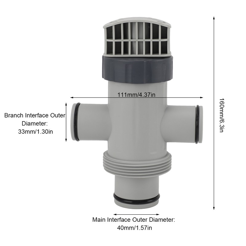 Dual Split Hose Plunger Valve for Intex 11872 Plastic Pool