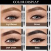 Apooliy Waterproof Eyebrow Pen, Dual-Ended 2 Forks Microblading Brow Pen