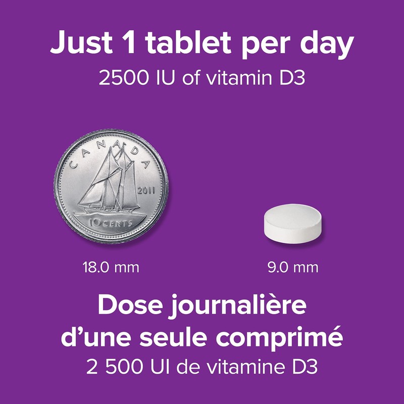 Webber Naturals Vitamin D3 2,500 IU Extra Strength, 180 Tablets,