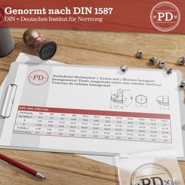 PD® Plastic Cap Nuts M10 (DIN 1587) | High Quality PA Nylon Cap Nuts | Protective Caps Nuts in High Shape for Screws, Threaded Rods & Threaded Bolts | Pack of 15