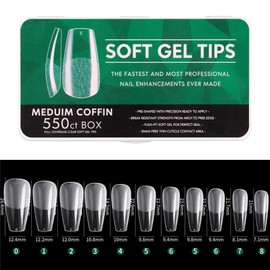 Ultra Thin & Non-marking Nail Tips, Short, Long Oval, Half Tee, Ballet, Colored Tarp, False Nails, Foot Tips, Practice, Long Tips, Long Tips, Long Tips, For DIY Nail Art, Case Included, Gel Nail (3)