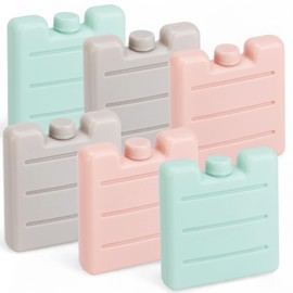 MIJOMA Mini Ice Packs Set - Reusable Cooling Elements for Cool Bag, Lunch Box, Lunch Box - Pastel Colours Cooling Pads - Food Safe & Compact (6)