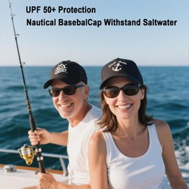 Captain & First Mate Trucker Cap Set of 2, Quick Dry Baseball Cap for Boating Fishing, Couples Birthday Gifts for Mr & Mrs, Dad Mom for Golf, Running, Workouts Black