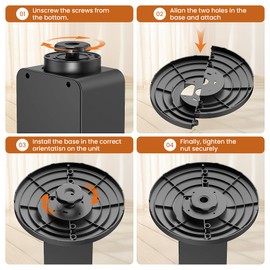 Space Heater, 1500W Electric Fireplace Heaters Indoor Portable with Child Lock & ECO Mode, PTC Ceramic, 3D Flame, 12H Timer, Remote Control, 70° Oscillation, Heating & Fan Modes for Home & Office