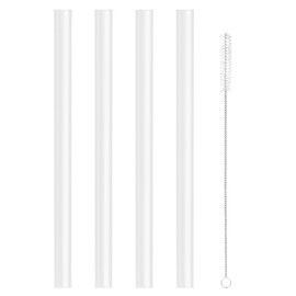 CampTek Straws Replacement Compatible with CamelBak eddy+ Water Bottle, 4 BPA-FREE Straws and 1 Straw Cleaning Brush