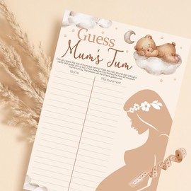 Guess Mums Tum - Teddy Bear Baby Shower Game - Up to 20 Players