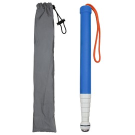 Walking Stick for Blind Telescopic Cane with Storage Bag, 51" Extented Anti Slip Shockproof Retractable Folding Reflective Telescoping Prop Gadgets Items for Seeing Eye Vision Visually Impaired-Blue