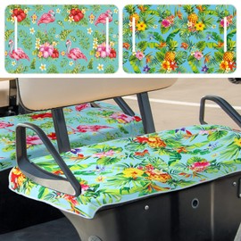 BBTO 2 Pcs Golf Cart Seat Covers Tropical Hawaii Golf Cart Seat Towel Blanket for All Ezgo, Cars, Icon and More 2-Seats Cart, 100% Microfiber Keeps Seat Warm and Comfortable, 51'' x 31''