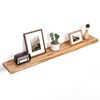 FLYJOE Floating Shelves for Wall Decor, Rustic Solid Elm Wood