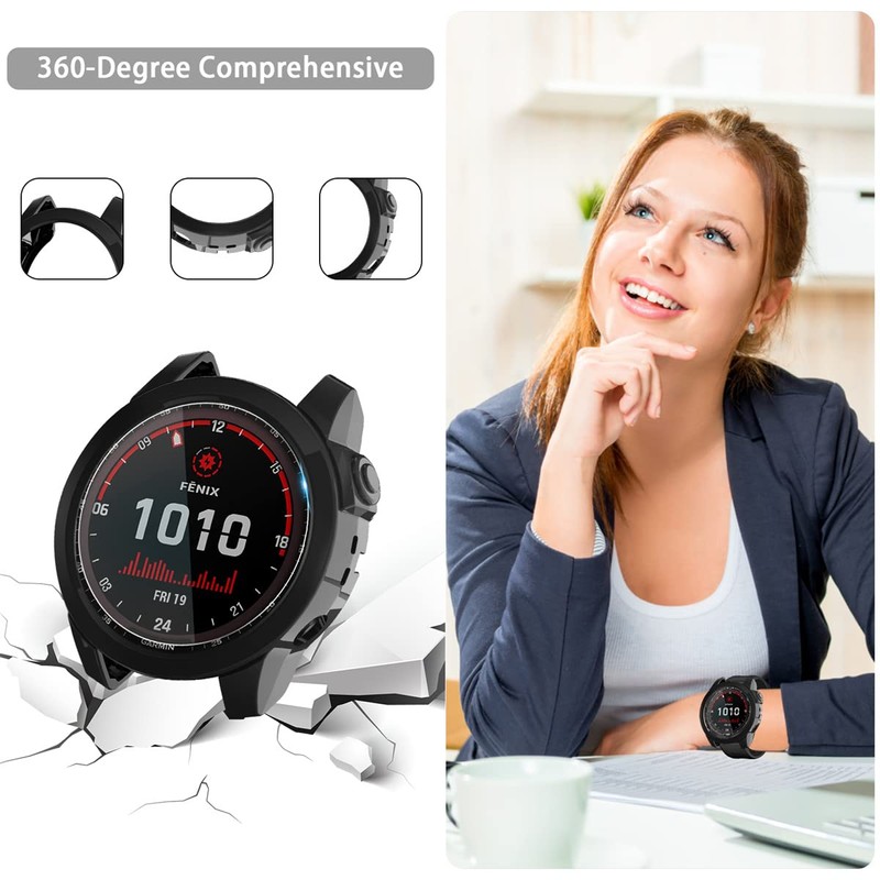 Suoman 4-Pack for Garmin Fenix 7X 51mm Case, [Scratch Resistant]