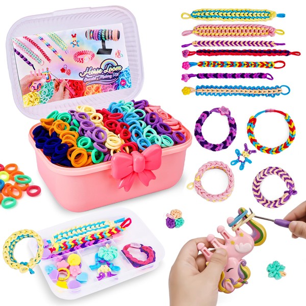 Bracelet Making Kit for Girls Ages 8-12, Weaving Rainbow Bands