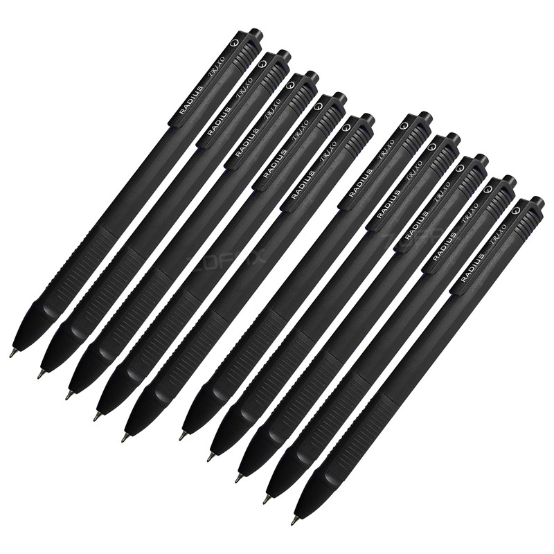 TriadRT Retractable Ballpoint Pens, BLACK, Fine Point (0.7mm), Pack of
