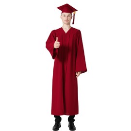 GraduationMall Graduation Talar Graduation Hat and Tassel 2025 for College and Bachelor Academic Talar with Hat 12 Colours, maroon