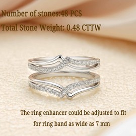 Blongme Ring Enhancer for Engagement Rings 925 Sterling Silver Wedding Ring Enhancers for Women AAAAA Cz Wedding Bands for Women Size 7