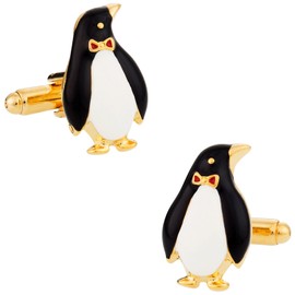 Cuff-Daddy Penguin Cufflinks Gold-Tone with Presentation Box