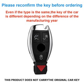 Key Fob Cover, Leather Key Case Cover Compatible with C E S M CLS CLK G Class Keyless Smart Key Fob (B-Brown)
