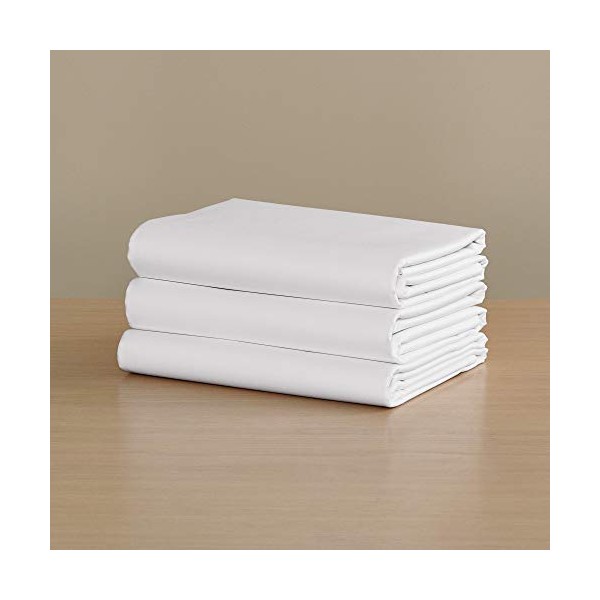 H by Frette Sateen Fitted Sheet (King) - Luxury All-White Fitted Bed Sheet / Soft, Silky and Lustrous / 100% Long-Staple Cotton