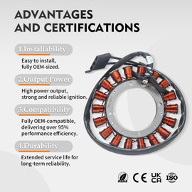 VOLTIZER 2808502-S 2575507-S 2508505 Replacement | 25AMP Charging Stator Kit for Kohler M18–M20, CH/CS/CV/KT/ECV Series Engines (15–27HP) Magneto Coil with Connectors