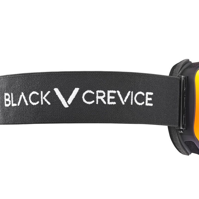 Black Crevice Ski Goggles with Spherical Lenses Black/Red Revo