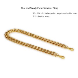 26 Inch Chic Metal Purse Chain Strap Handle Shoulder Strap Replacement Charms for Bag Handbags (Yellow Gold)