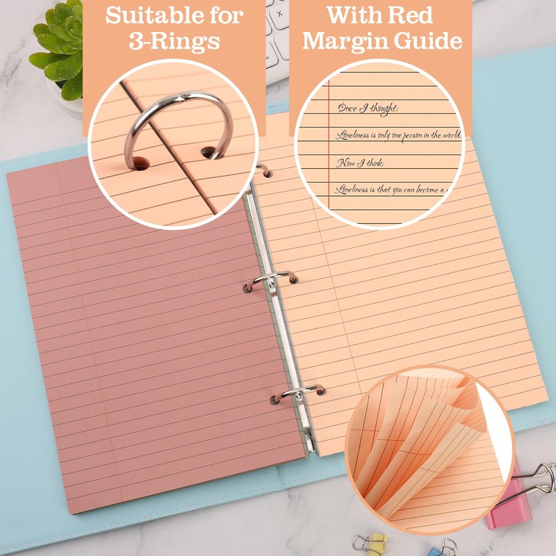 100 Sheets Half Letter Lined Paper 5.5 X 8.5 In