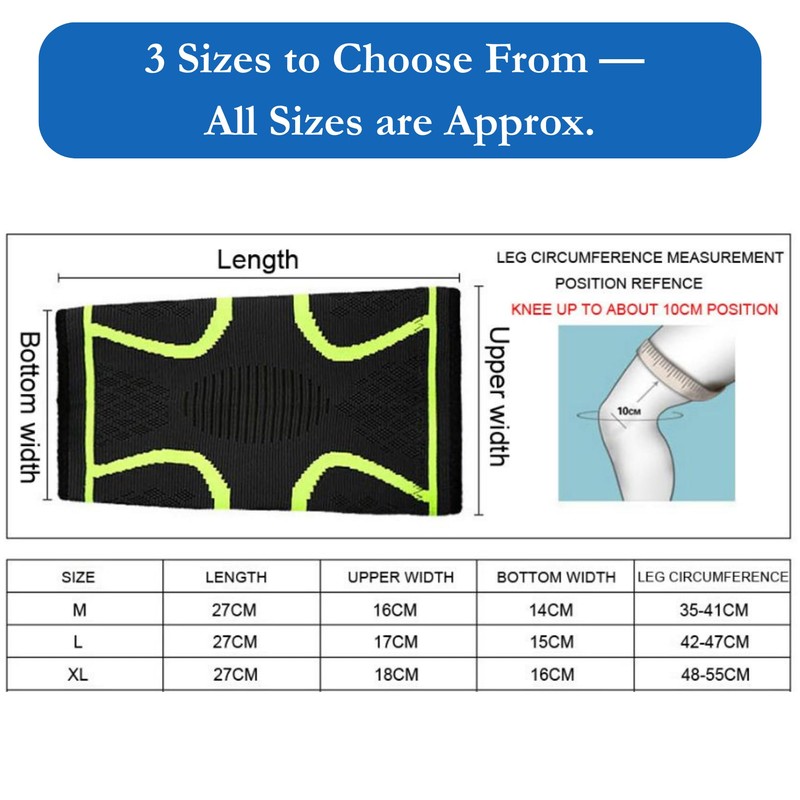 Bargain Wells Black Knee Support Brace Sleeve — Sports &