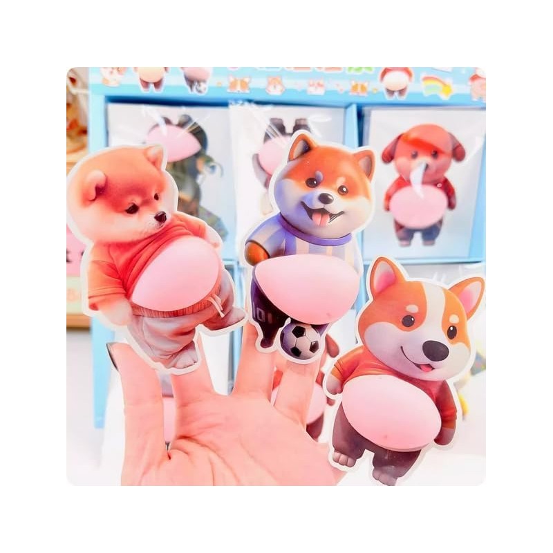 Dog Belly Sticker 3D [6 Sheets] 3D Squishy Sticker Soft