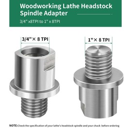 HAowosi Lathe Headstock Spindle Adapter,Converts 3/4" x 10TPI to 1" x 8TPI for Woodworking Lathe
