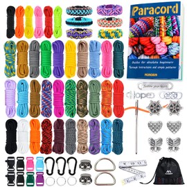 MONOBIN - Kit de cuerda de paracaídas de 36 colores, 4 mm y 2 mm, con instrucciones de paracaídas y accesorios completos para hacer pulseras de paracaídas, cordones, collares de perro (36 colores-D)
