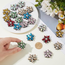 Hobbspring 14Pcs Star Beaded Patches 7 Colors Handmade Crystal Rhinestone Stars Applique Patches Colorful Glass Rhinestone Badge Patch for Dress Clothes Decorative Accessories