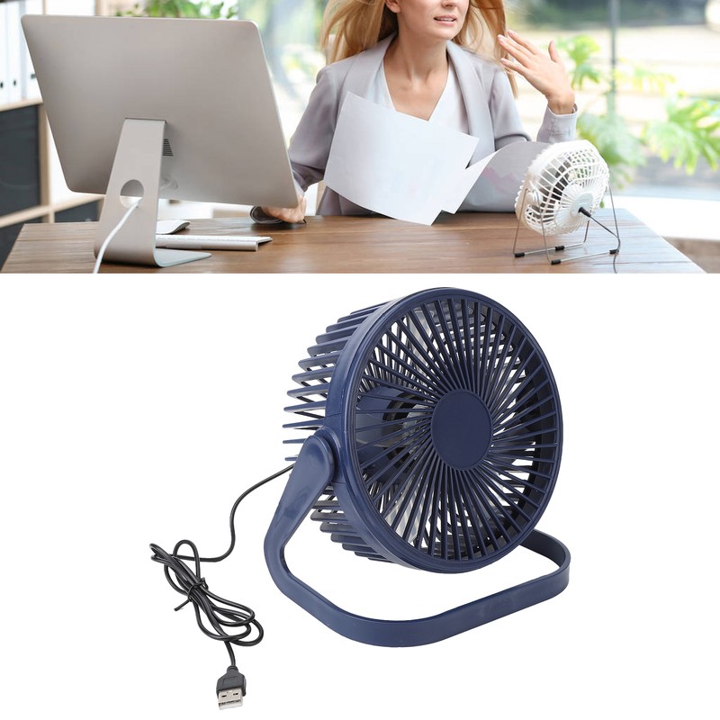Small Air Circulator Fan 2 Adjustable Speed Blue Portable Rechargeable