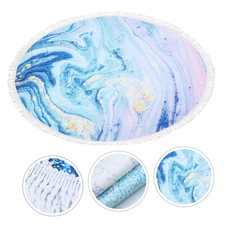 CAXUSD Fashionable Quicksand Beach Towel Round Bath Mat Quick-Drying Beach