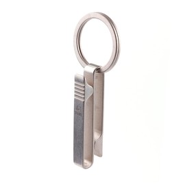 FEGVE Key Belt Clip, Titanium Key Ring Hole Key Carabiner Clip with Titanium Key Ring for Men, gray