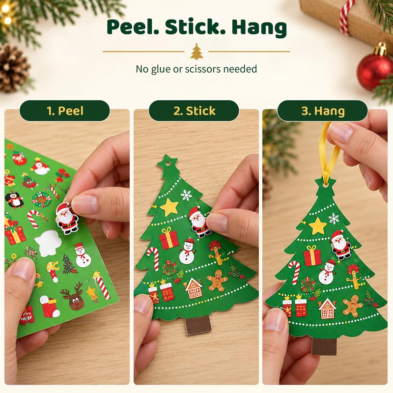 24Pcs Christmas Tree Crafts Kit,DIY Christmas Tree Decorations Set