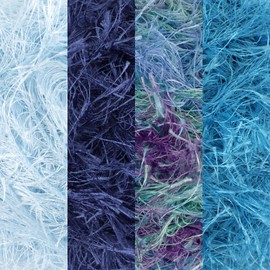 JubileeYarn Eyelash Fur Yarn - Fine Polyester - 50g/Skein - Shades of Pink - 4 Skeins