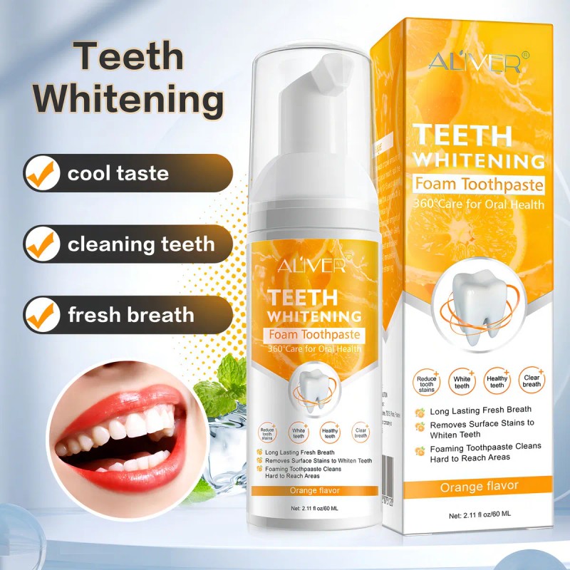 Espuma Dental Elimina Manchas Mal Aliento Orgánica Sin Fluor
