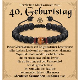 PDTU Birthday Gift for Men, Bracelet with Tiger's Eye Gifts for Men for Birthday, Gifts for 30-70th Birthday Men, Stone, Tiger's Eye