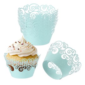PATIKIL Cupcake Wrappers Paper, 50 Pack Baking Cups Standard Cloud Decoration for Anniversary Birthday Weddings and Parties, Light Blue