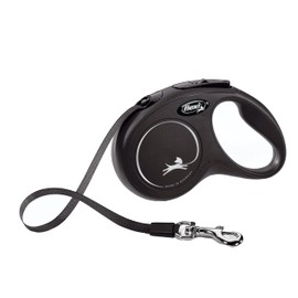 Flexi New Classic Tape Dog Leash, Size XS, Below 26.5 lb (12 kg), 9.8 ft (3 m), Black