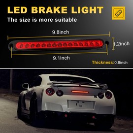 Suvnie 10'' 15 LED Trailer Brake Tail Light Bar, Brake Stop Turn Signal Light Assembly, Waterproof Identification Clearance Strip Light, Universal Car Accessories for Truck RV SUV (White)