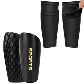 Shin Pads, Breathable Football Socks with Pocket Calf Protection Equipment for Adults and Teenagers, Children, S