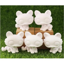 Mini toy Custom lps Pets Blank Base,White 5ps Crouching Cat Who Love LPS Kids Gift Rare