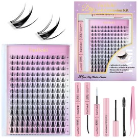 FANBOLD 154 Pcs Pestañas Postizas Kit Completo Anime,Manga Lashes Con Unión Y Sellado,Extensiones de Pestañas De Sujeción Fuerte,Pestañas Anime...    