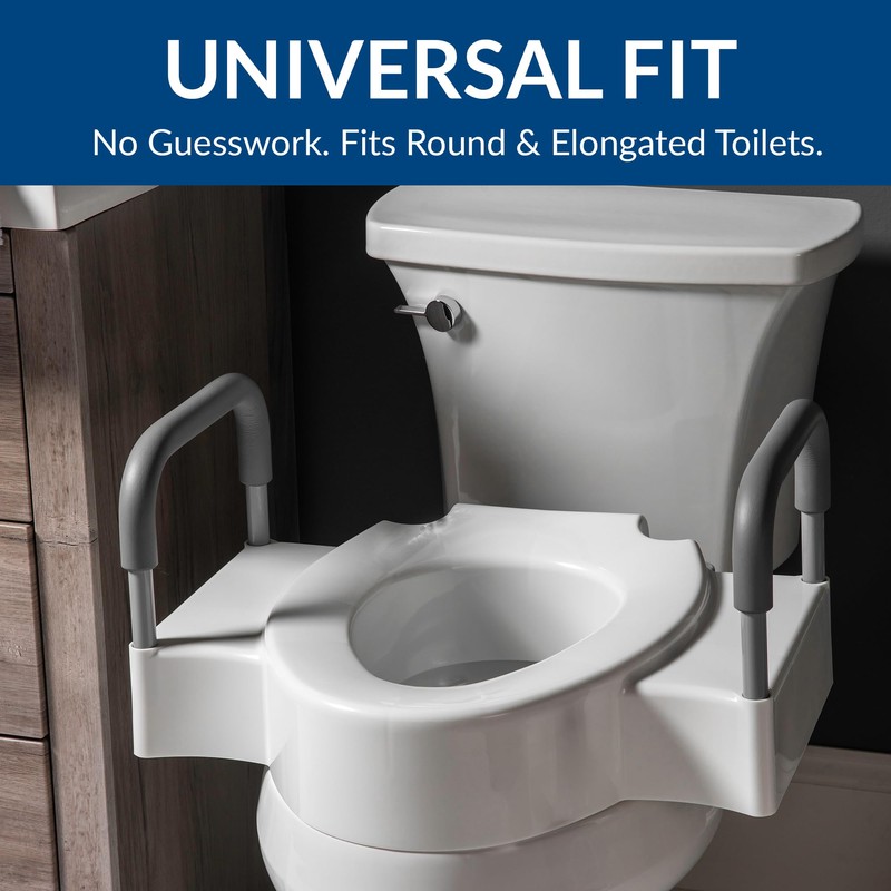 Bemis Rise 4.5" Raised Toilet Seat with Handles, Toilet Seat