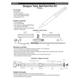 Penn State Industries PKMONT2PAK Premium Designer NT Twist Ballpoint Pen Kit Variety Pack Woodturning Project (12pack)