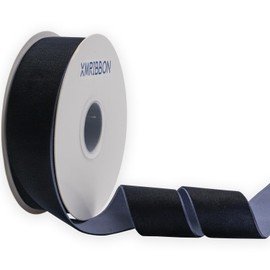 XMRIBBON Navy Blue Velvet Ribbon Single Sided,1 1/2 Inch by 10 Yards Spool