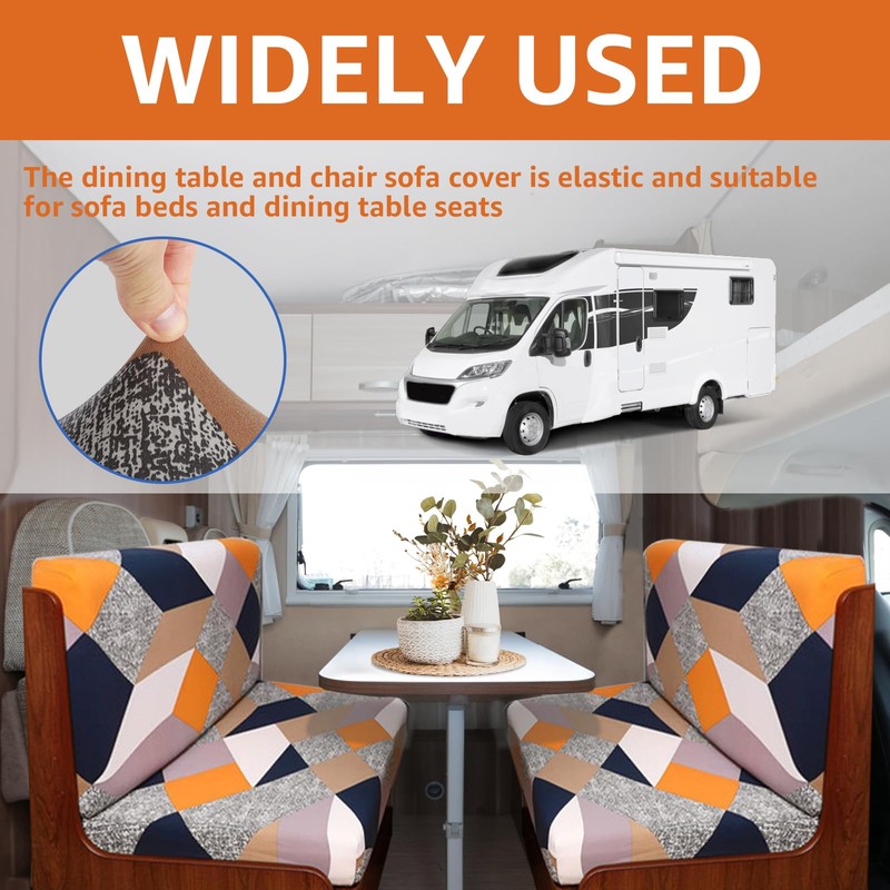 CCJZBCAU RV Dinette Cushion Covers Stretchable RV Dinette Seat Covers